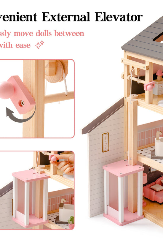 Wooden Doll House – Dreamy Pink