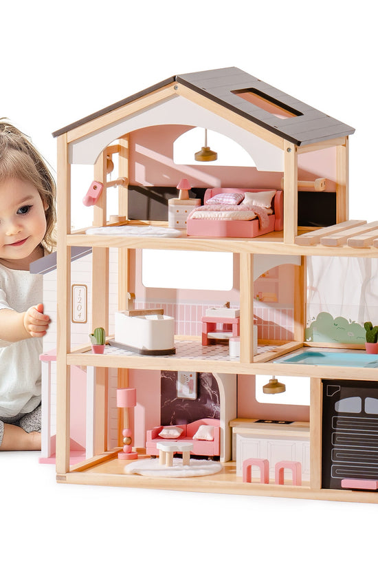 Wooden Doll House – Dreamy Pink