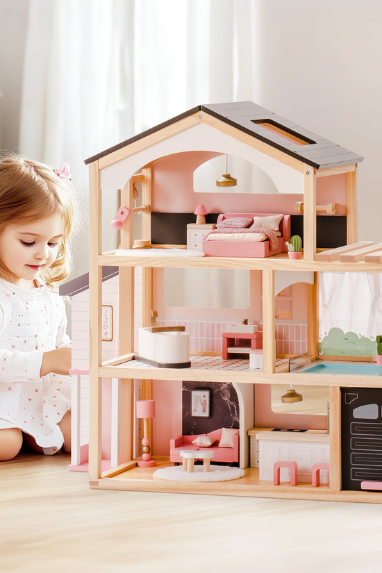 Wooden Doll House – Dreamy Pink