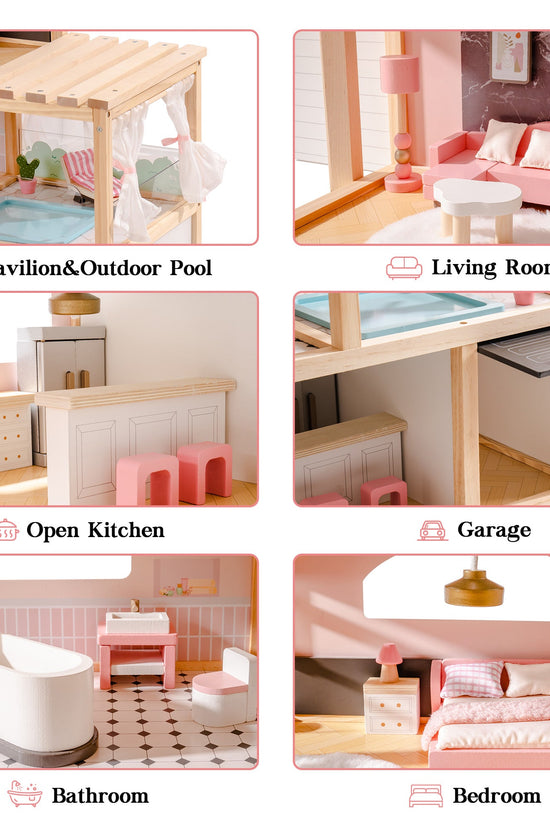 Wooden Doll House – Dreamy Pink