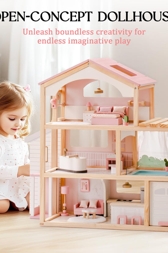 Wooden Doll House – Dreamy Pink