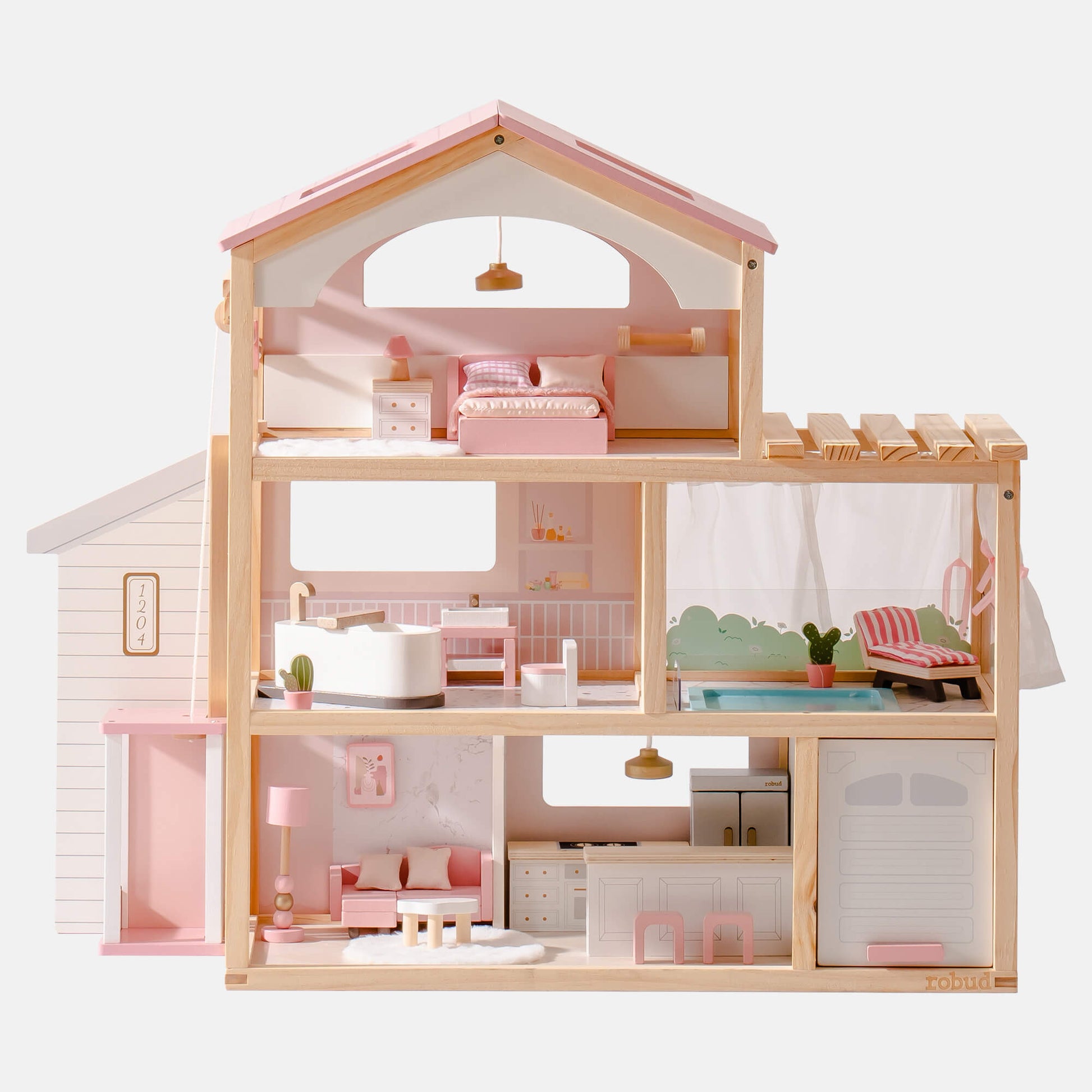 Wooden Doll House – Dreamy Pink