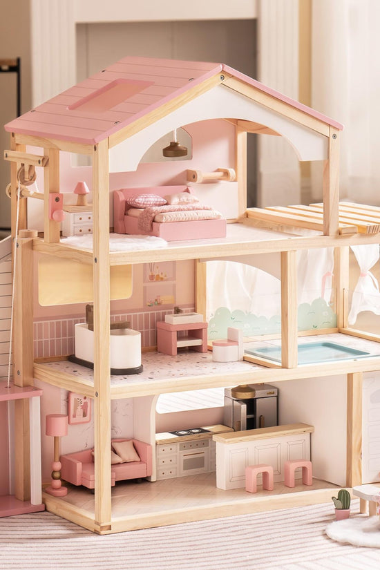 Wooden Doll House – Dreamy Pink