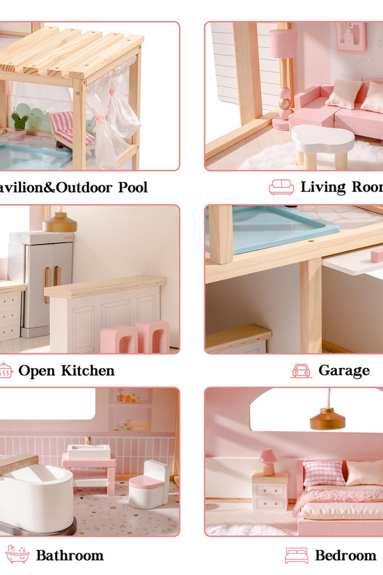 Wooden Doll House – Dreamy Pink