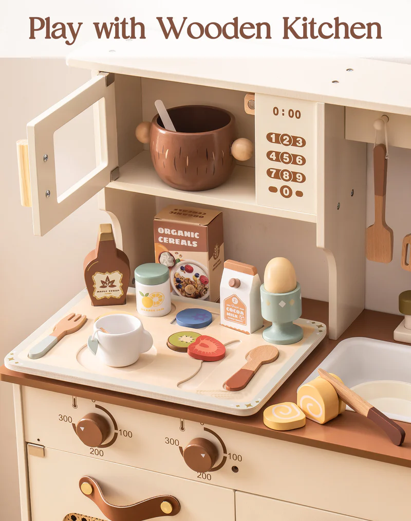 31-Piece Wooden Play Food Set