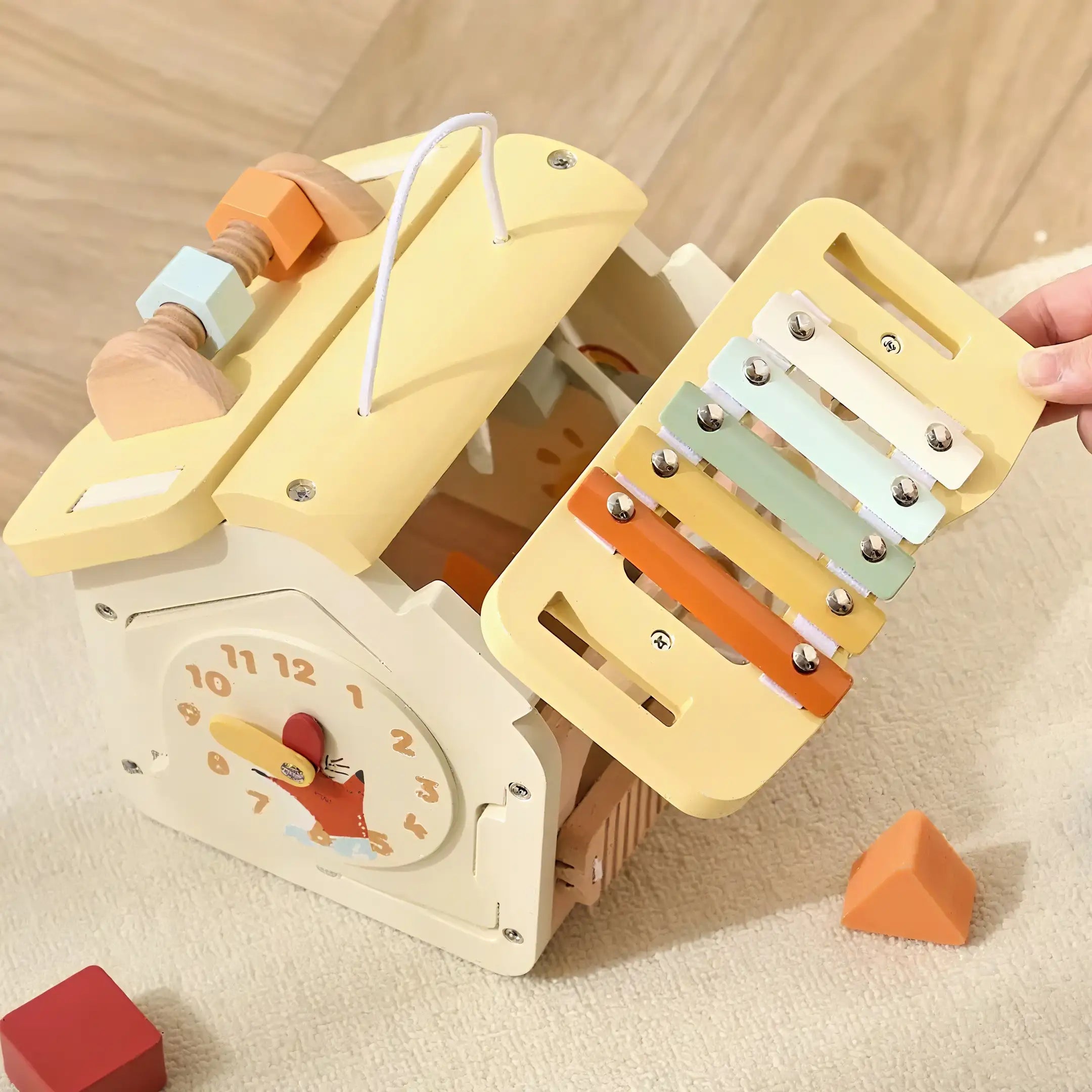 Portable Wooden House Activity Toy