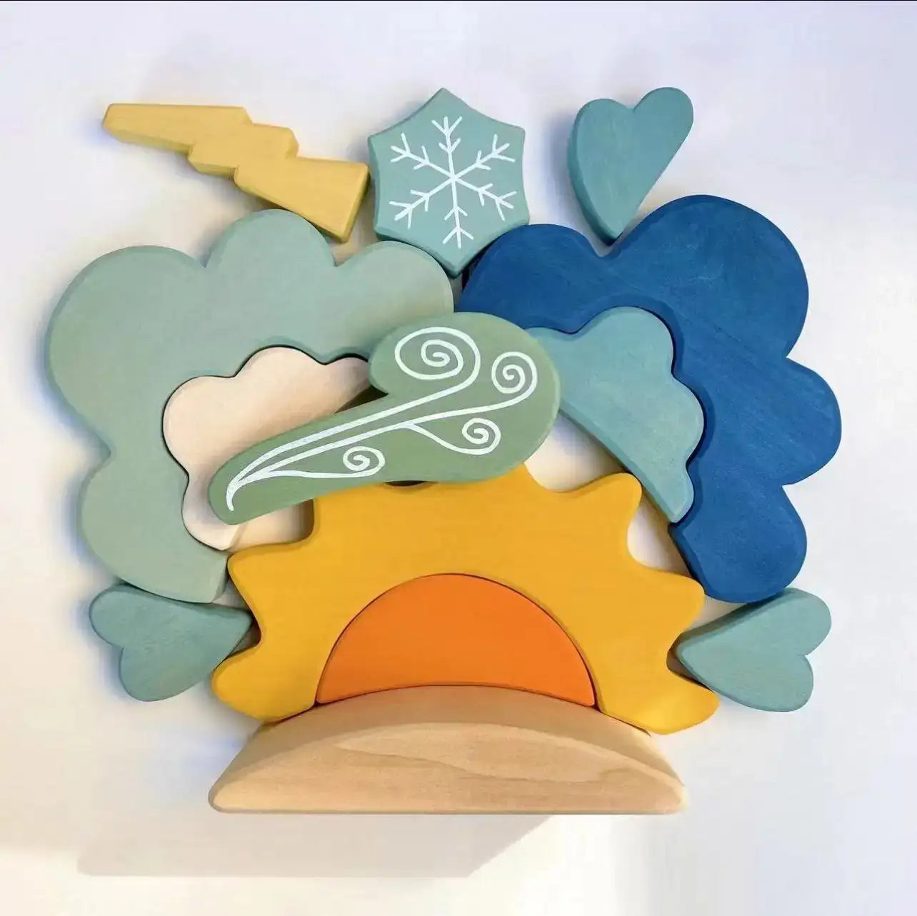 Montessori Dyed Linden Wood Weather Blocks