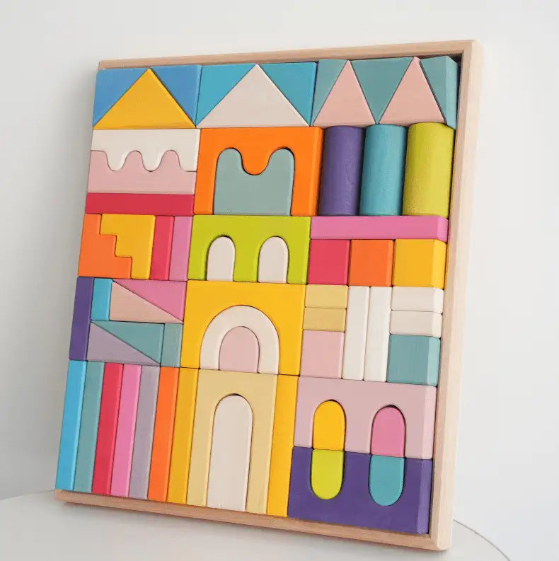 Wooden Castle Stacker – 6-Piece Montessori Toy