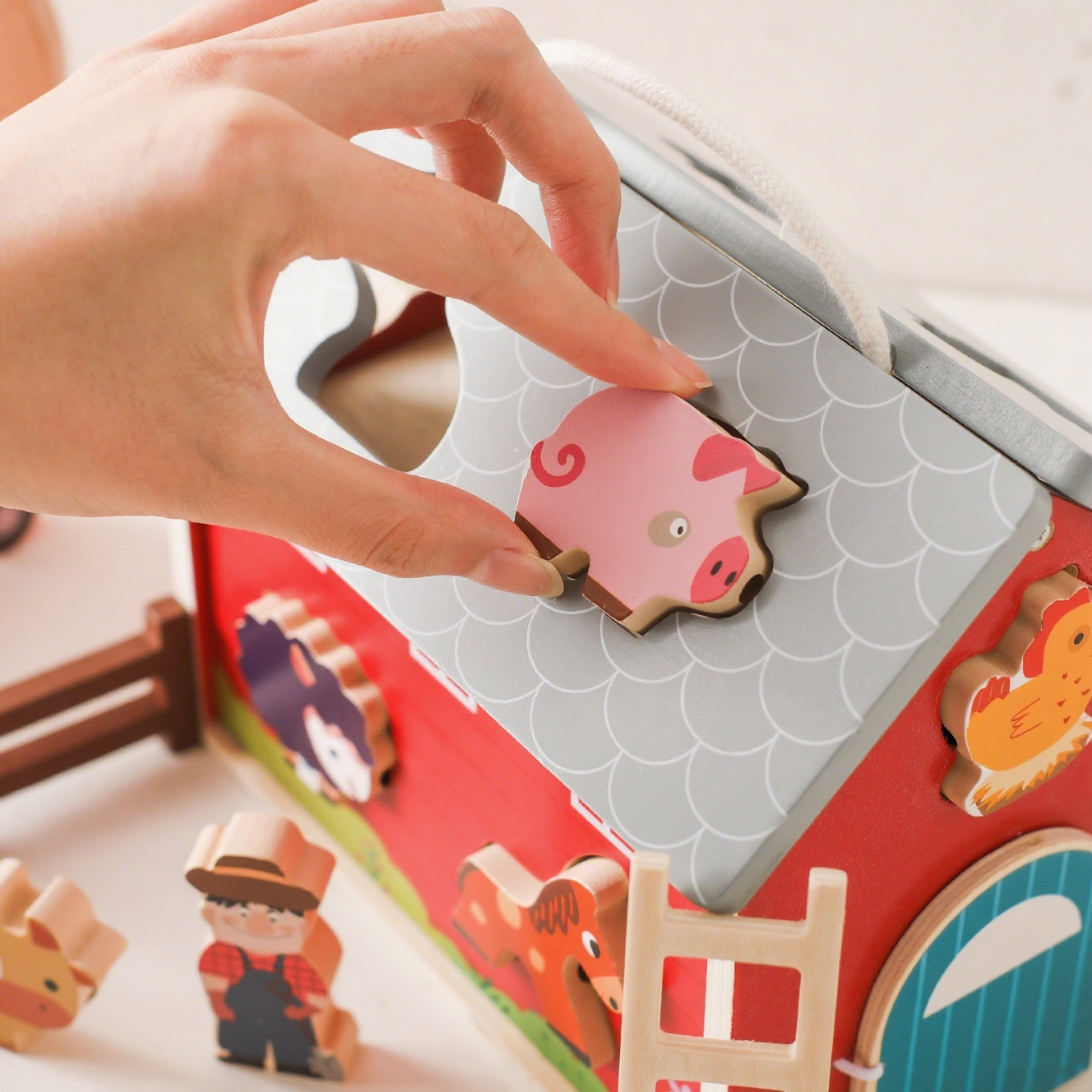 Wooden Farm Animal Matching Puzzle Toy