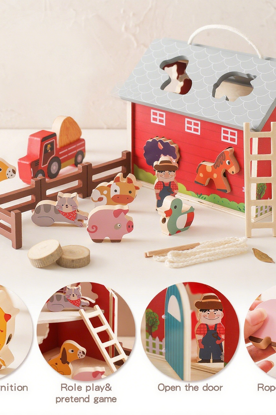 Wooden Farm Animal Matching Puzzle Toy