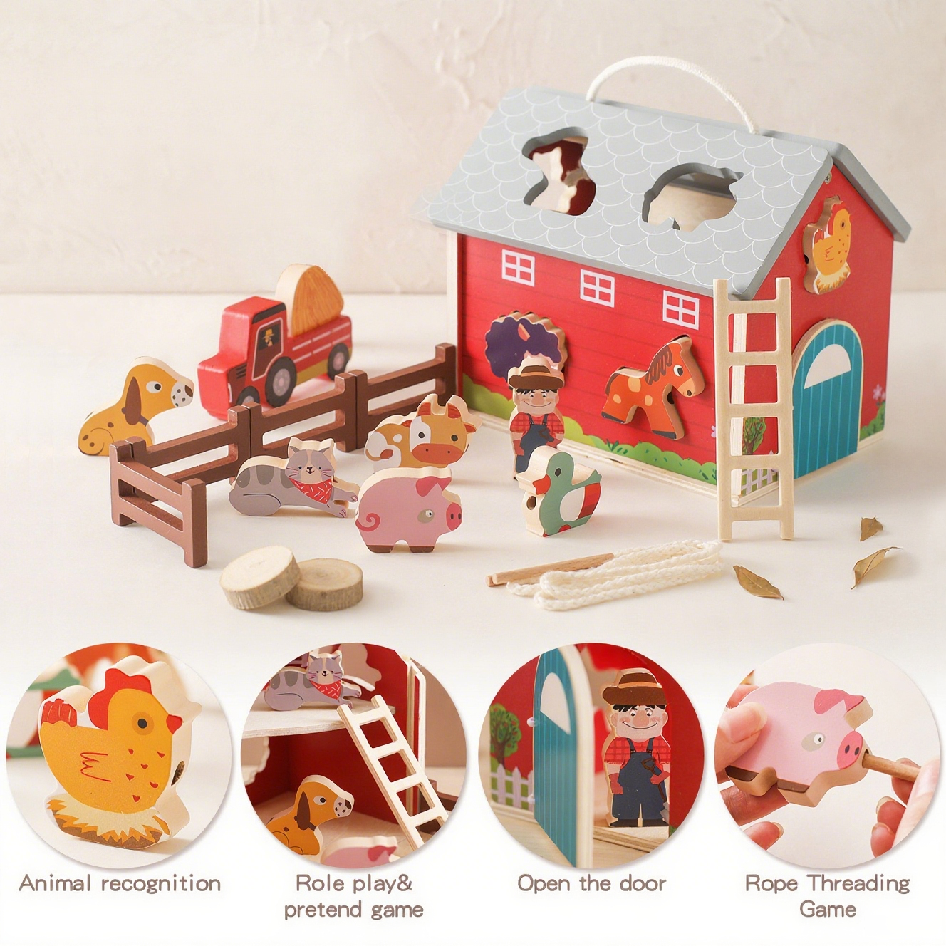 Wooden Farm Animal Matching Puzzle Toy