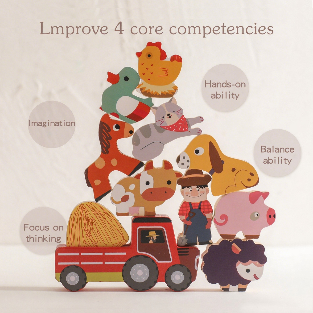 Wooden Farm Animal Matching Puzzle Toy