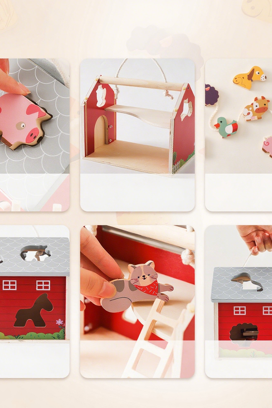 Wooden Farm Animal Matching Puzzle Toy
