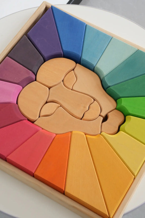 Wooden Rainbow Lion Stacker