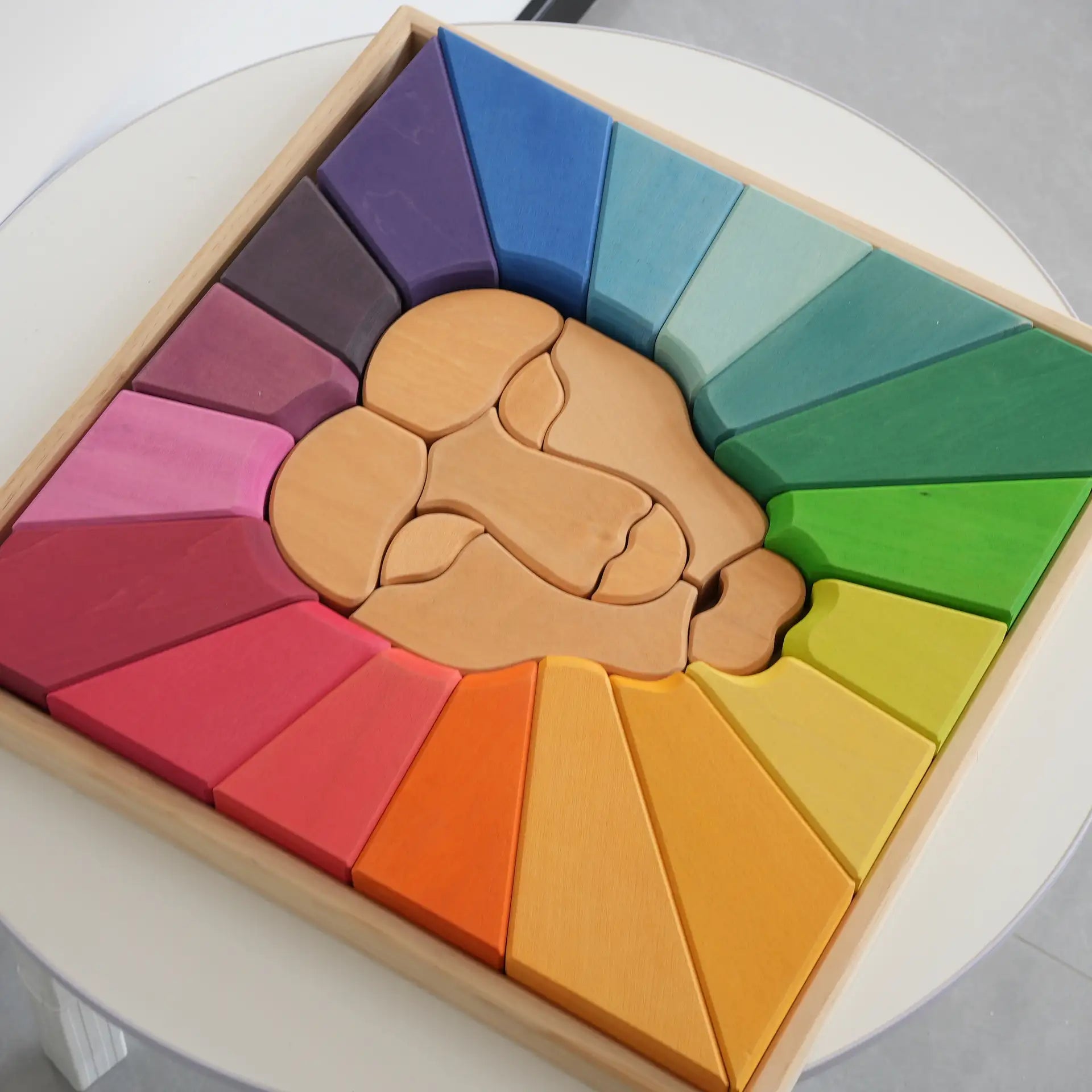 Wooden Rainbow Lion Stacker