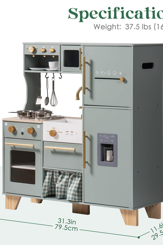 Bean Green Wooden Toy Kitchen Set