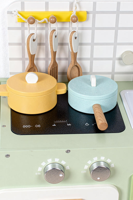 Bean Green Wooden Toy Kitchen Set