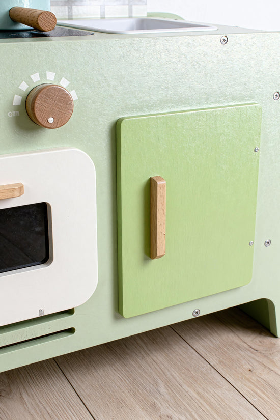 Bean Green Wooden Toy Kitchen Set