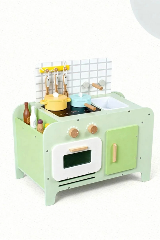 Bean Green Wooden Toy Kitchen Set