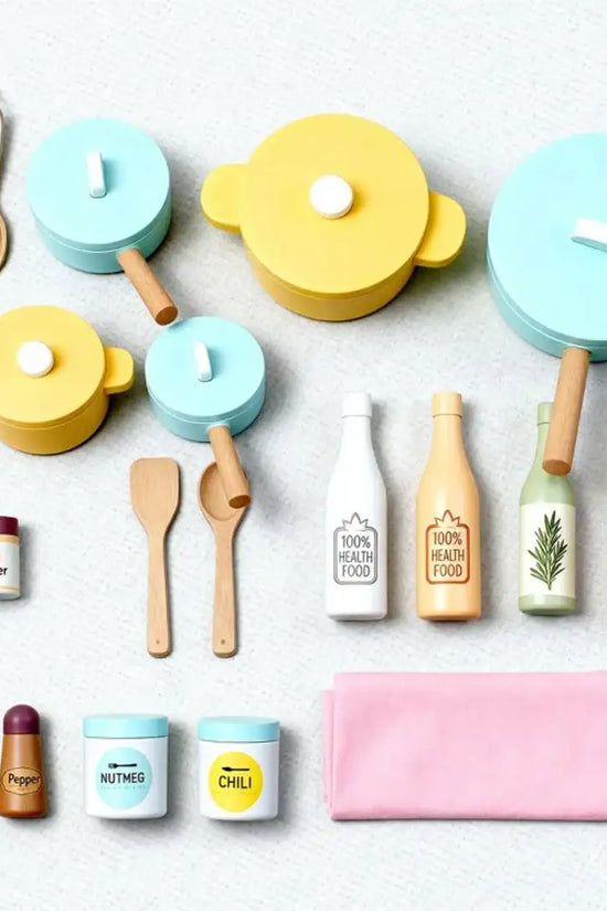 Bean Green Wooden Toy Kitchen Set