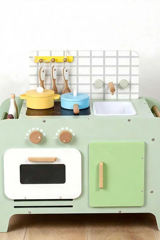Bean Green Wooden Toy Kitchen Set