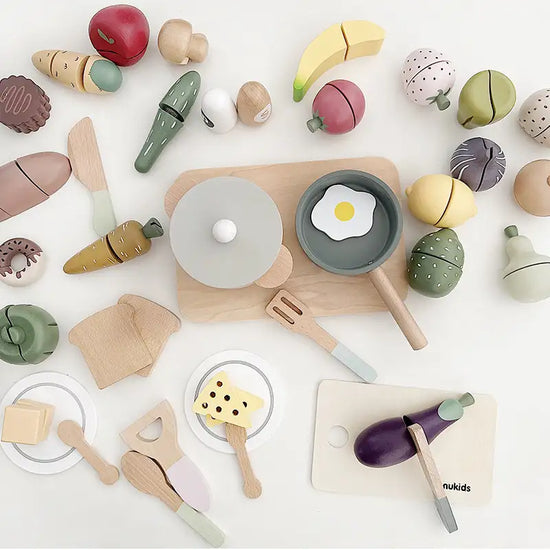 Nordic Wooden Food Cutting Toy Set