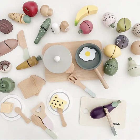 Nordic Wooden Food Cutting Toy Set