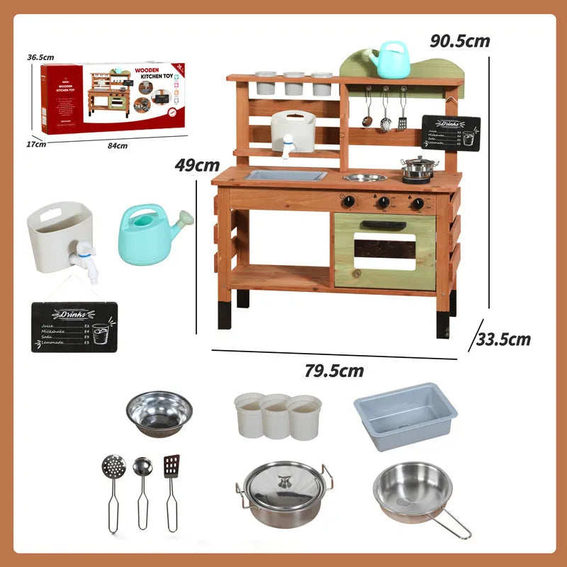 Wooden Outdoor Mud Kitchen for Kids