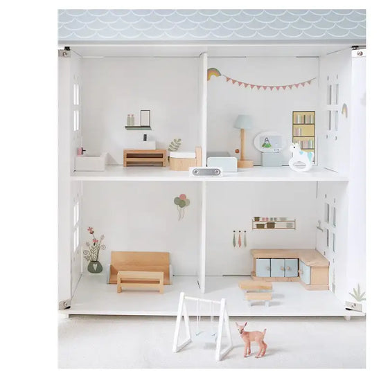 Lunamoa Wooden Dollhouse Playset