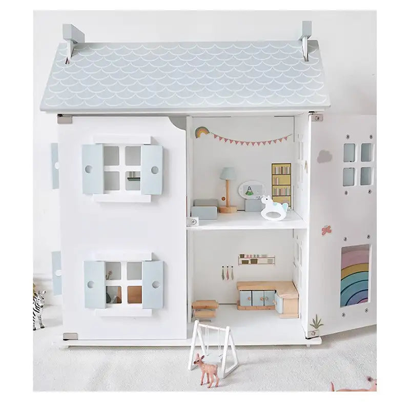 Lunamoa Wooden Dollhouse Playset