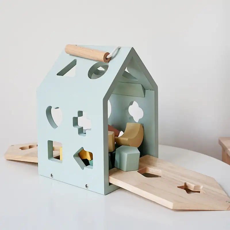Wooden Montessori Shape Matching House Toy