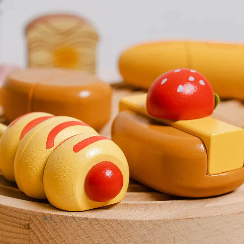 Wooden Bread & Fruit Salad Playset