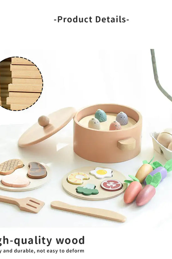 Wooden Carrot Pulling & Kitchen Play Toy Set