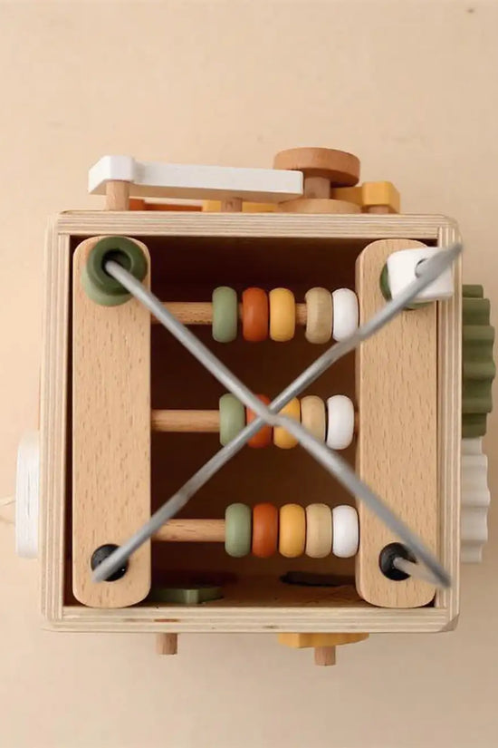 Wooden Busy Box Shape & Bead Toy