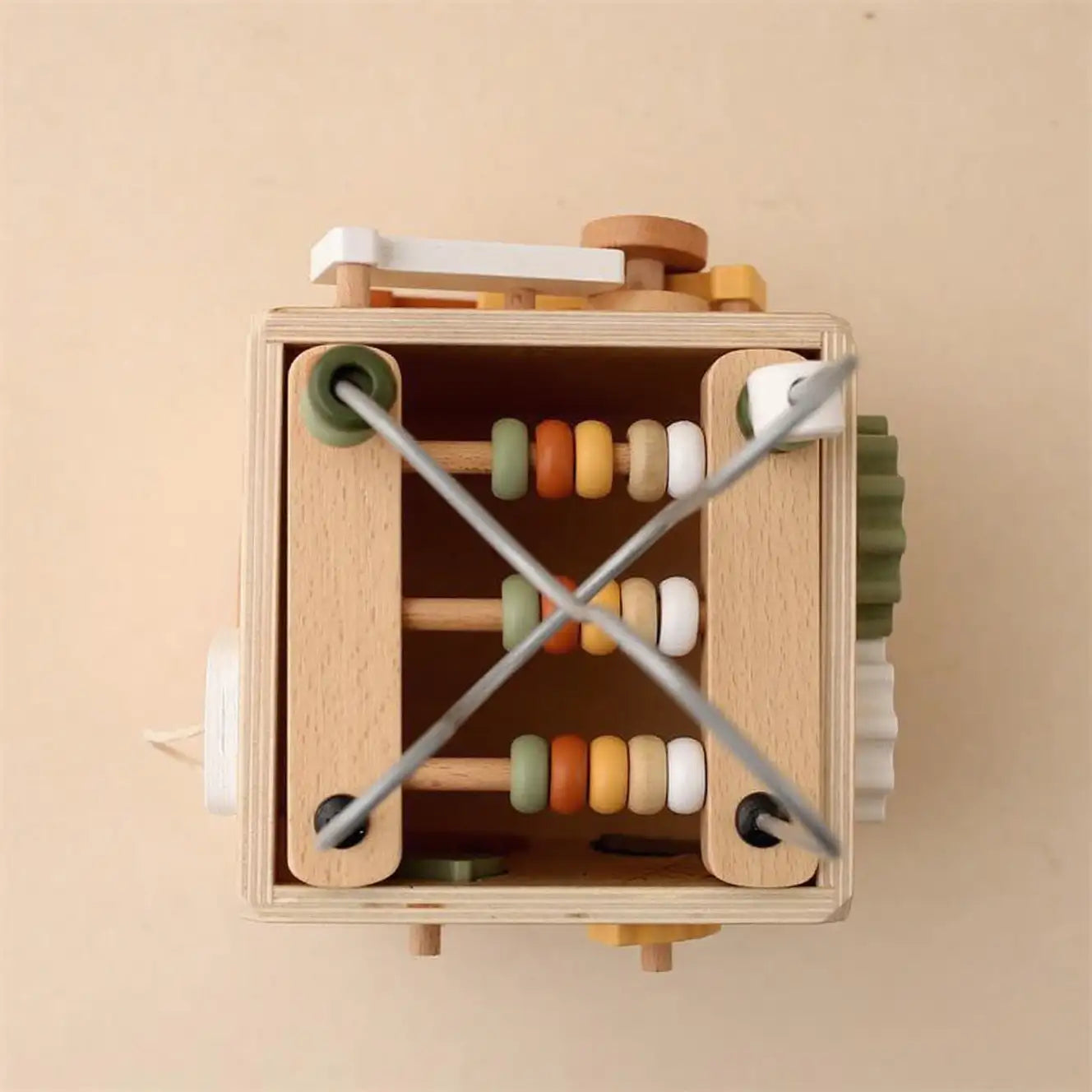 Wooden Busy Box Shape & Bead Toy