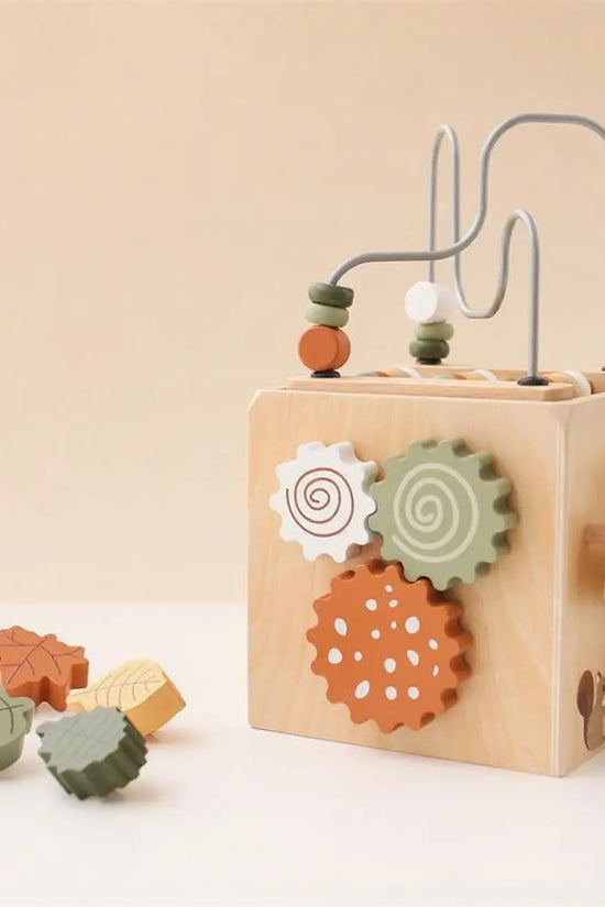Wooden Busy Box Shape & Bead Toy
