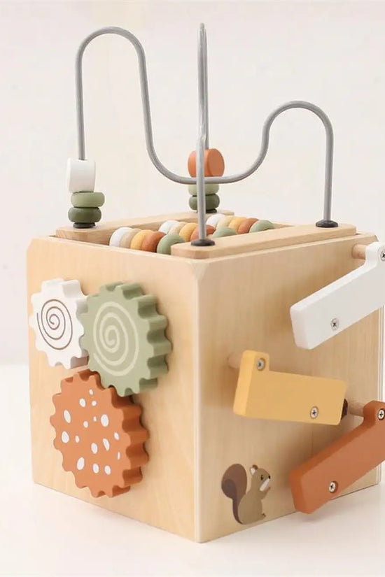 Wooden Busy Box Shape & Bead Toy