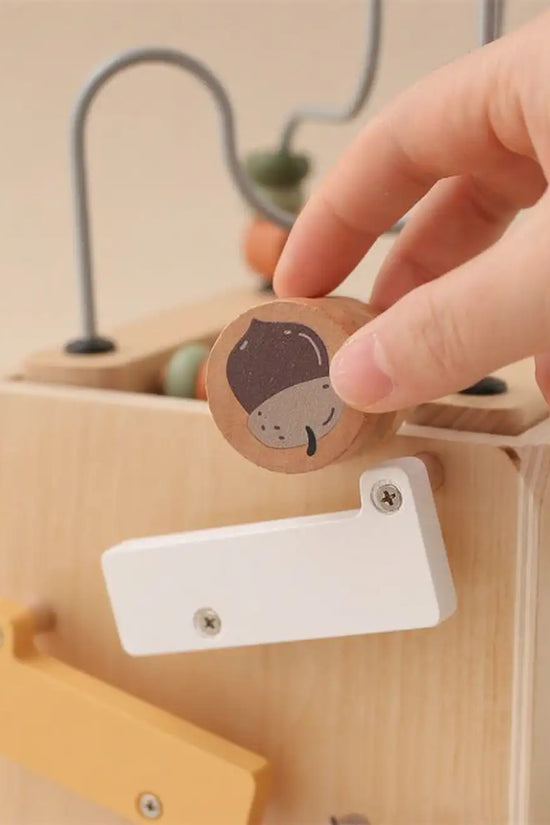 Wooden Busy Box Shape & Bead Toy