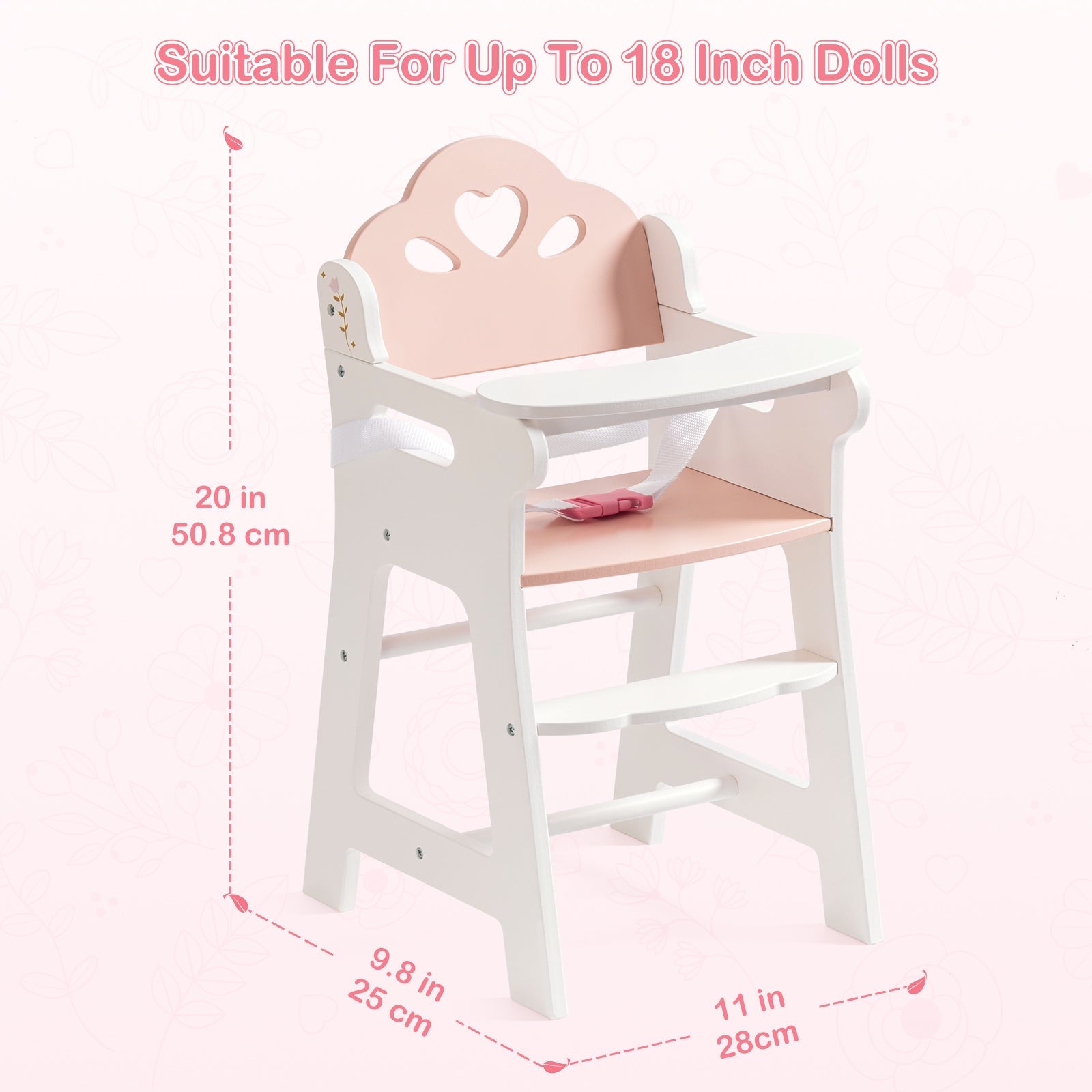Lunamoa Wooden Baby Doll High Chair