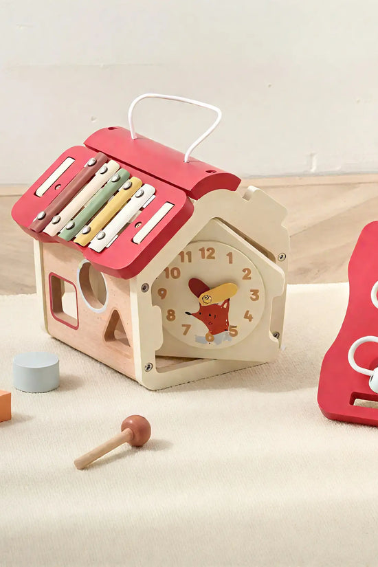 Portable Wooden House Activity Toy