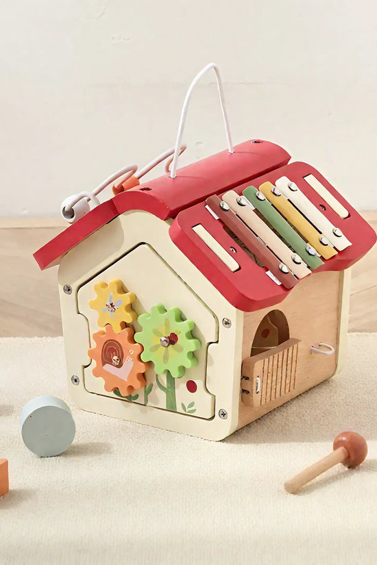 Portable Wooden House Activity Toy