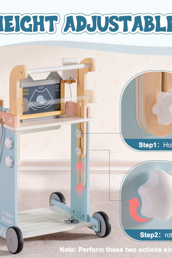 Lunamoa Wooden Kids Vet Clinic Playset