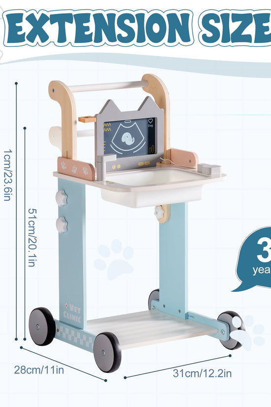 Lunamoa Wooden Kids Vet Clinic Playset