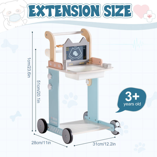 Lunamoa Wooden Kids Vet Clinic Playset