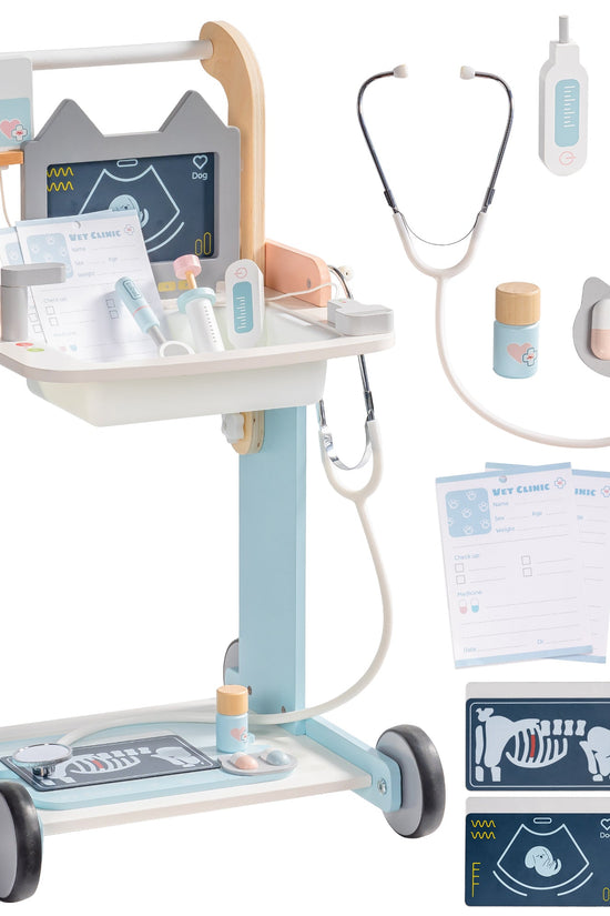 Lunamoa Wooden Kids Vet Clinic Playset