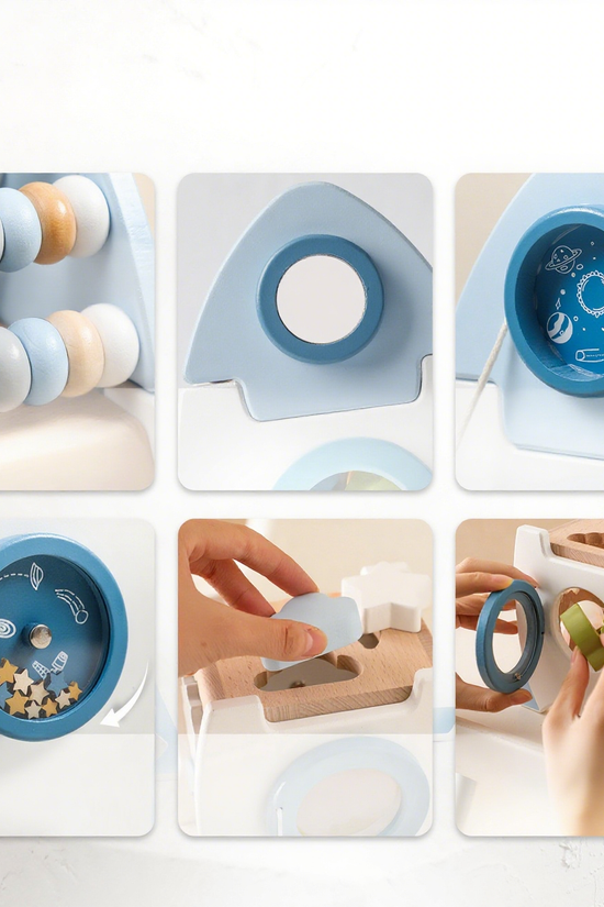 5-in-1 Montessori Rocket Shape Sorter Toy