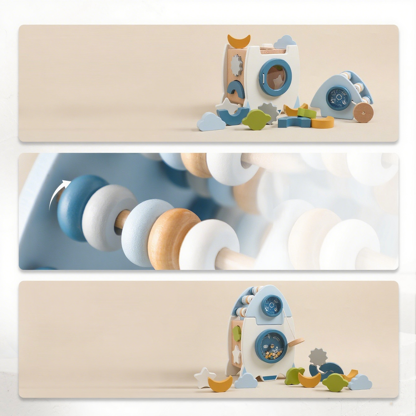 5-in-1 Montessori Rocket Shape Sorter Toy