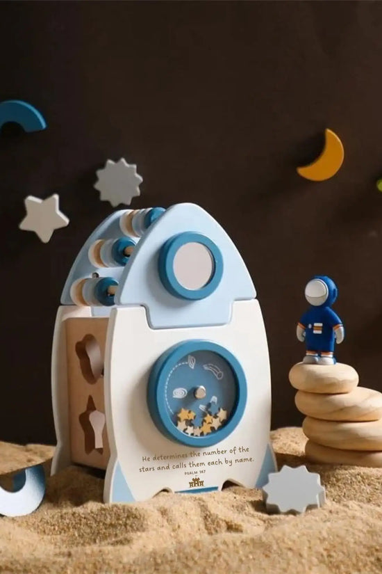 5-in-1 Montessori Rocket Shape Sorter Toy
