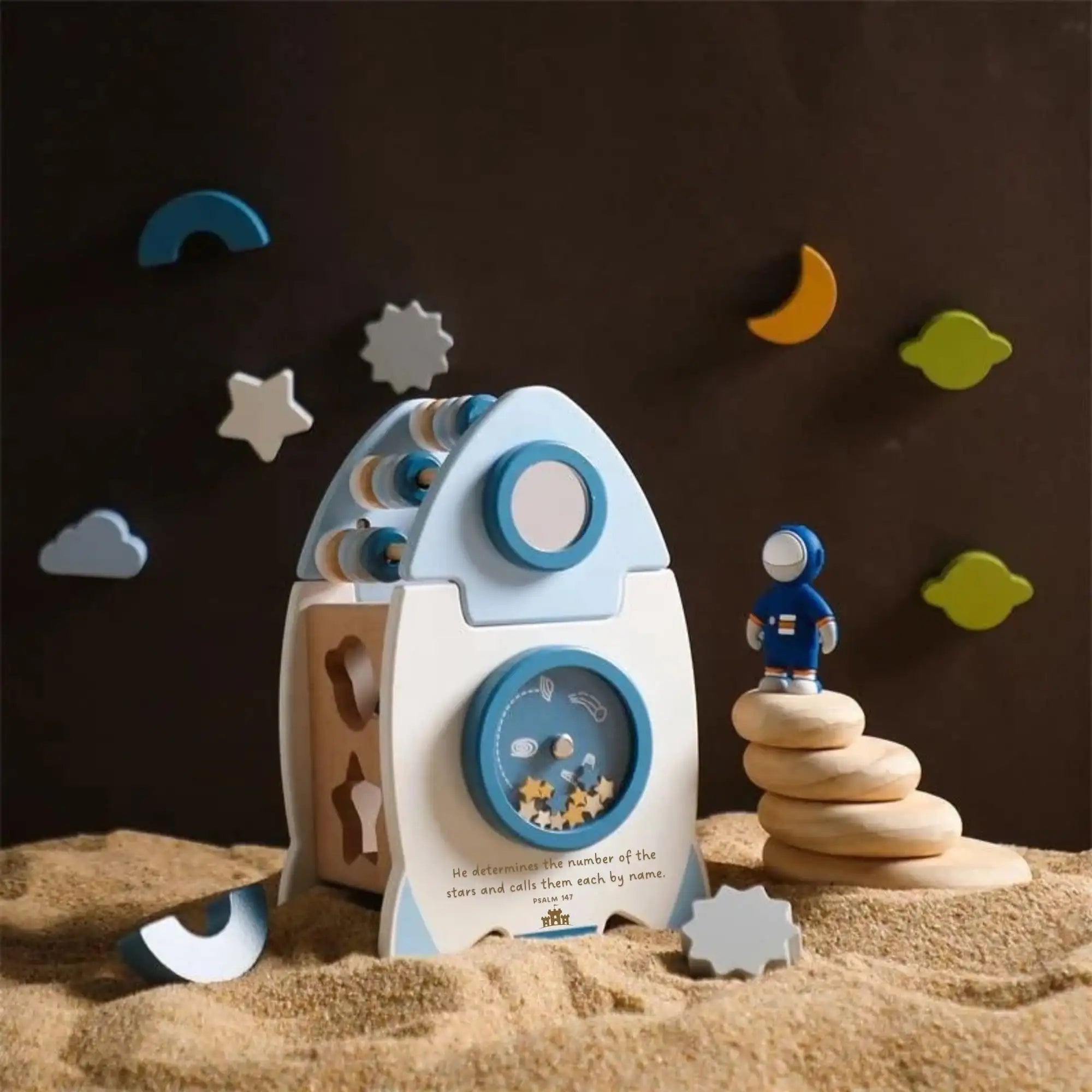 5-in-1 Montessori Rocket Shape Sorter Toy
