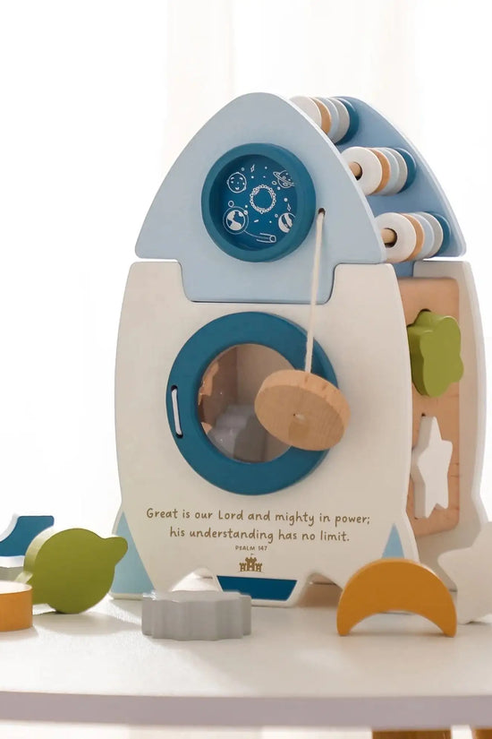 5-in-1 Montessori Rocket Shape Sorter Toy